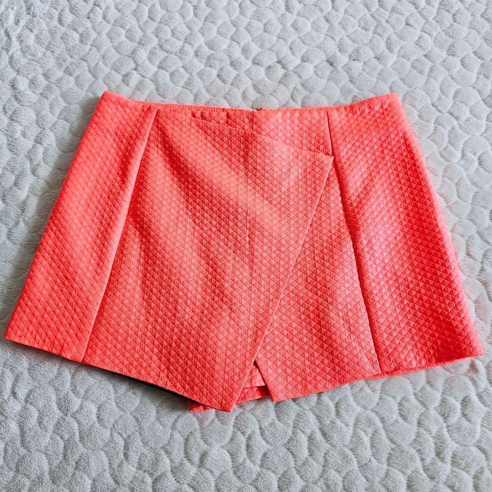 Topshop Neon skort skirt shorts orange 6 38 90s y2k mini